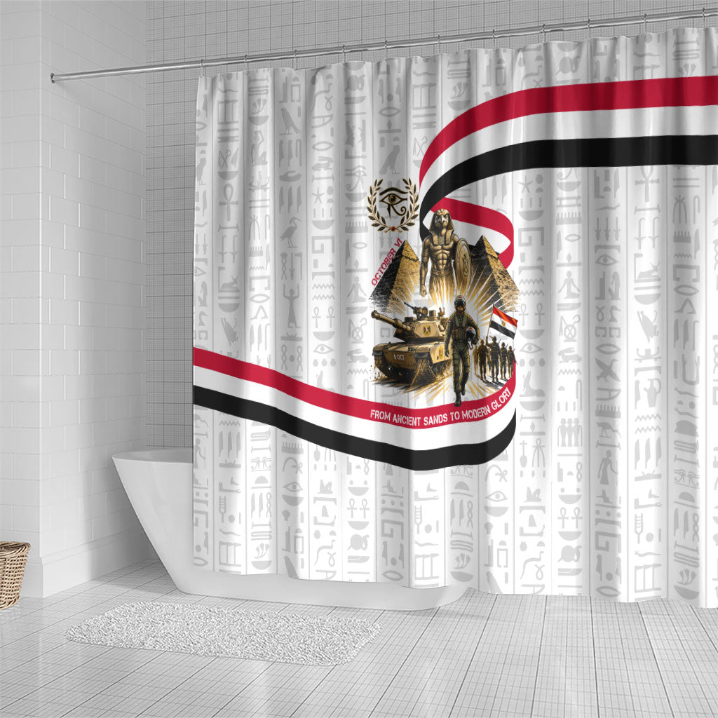 Egyptian Armed Forces Shower Curtain Military Pharaoh Pyramids Egyptian Hieroglyphs