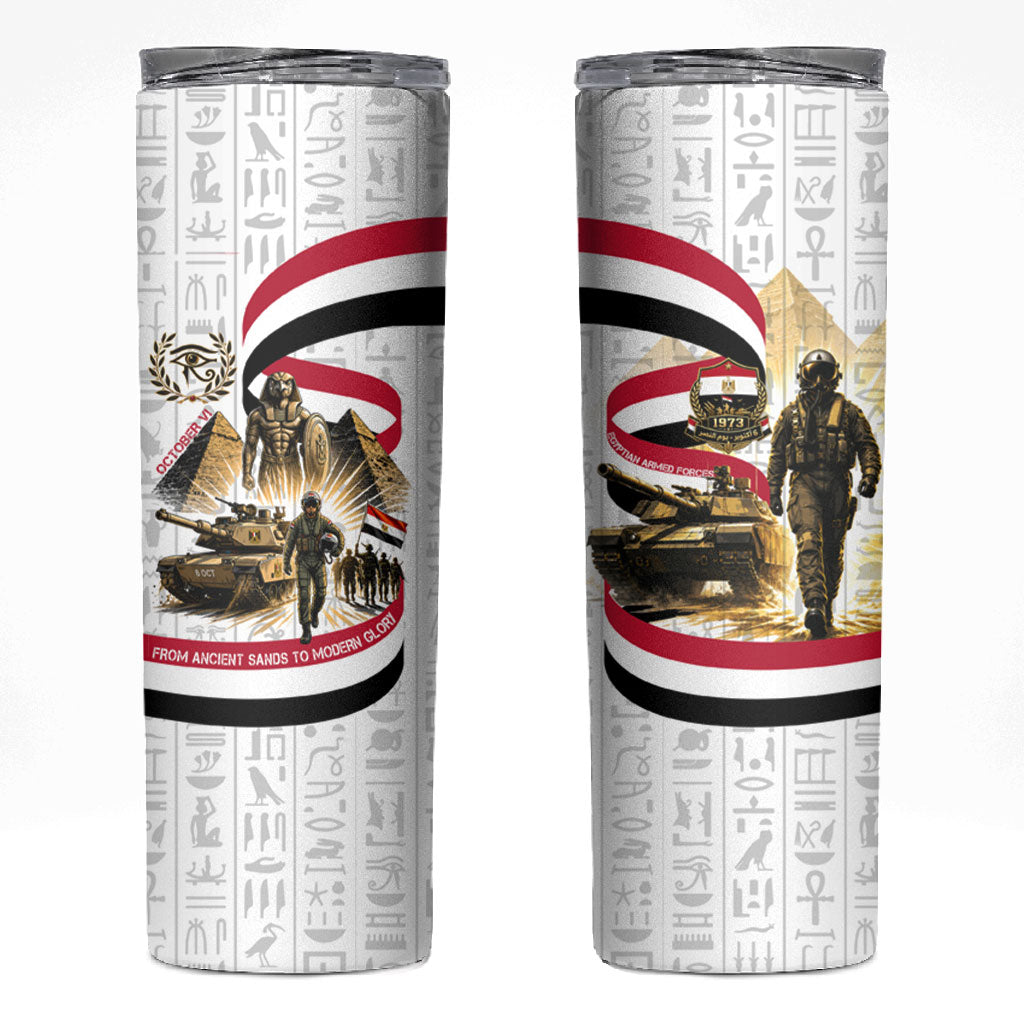 Egyptian Armed Forces Skinny Tumbler Military Pharaoh Pyramids Egyptian Hieroglyphs