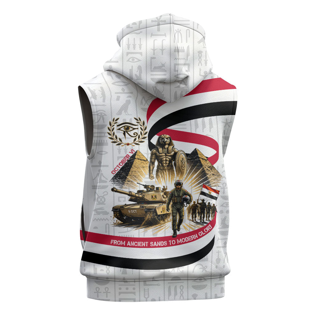 Egyptian Armed Forces Sleeveless Hoodie Military Pharaoh Pyramids Egyptian Hieroglyphs