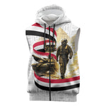 Egyptian Armed Forces Sleeveless Zip Hoodie Military Pharaoh Pyramids Egyptian Hieroglyphs