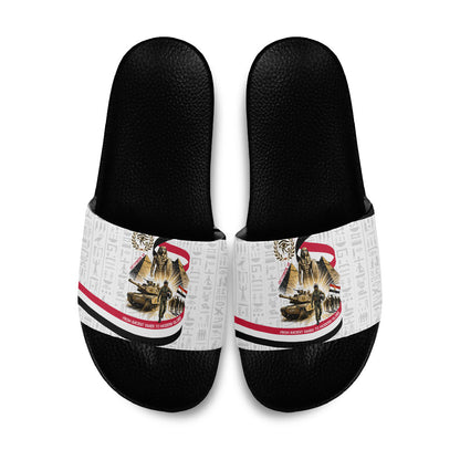 Egyptian Armed Forces Slide Sandals Military Pharaoh Pyramids Egyptian Hieroglyphs