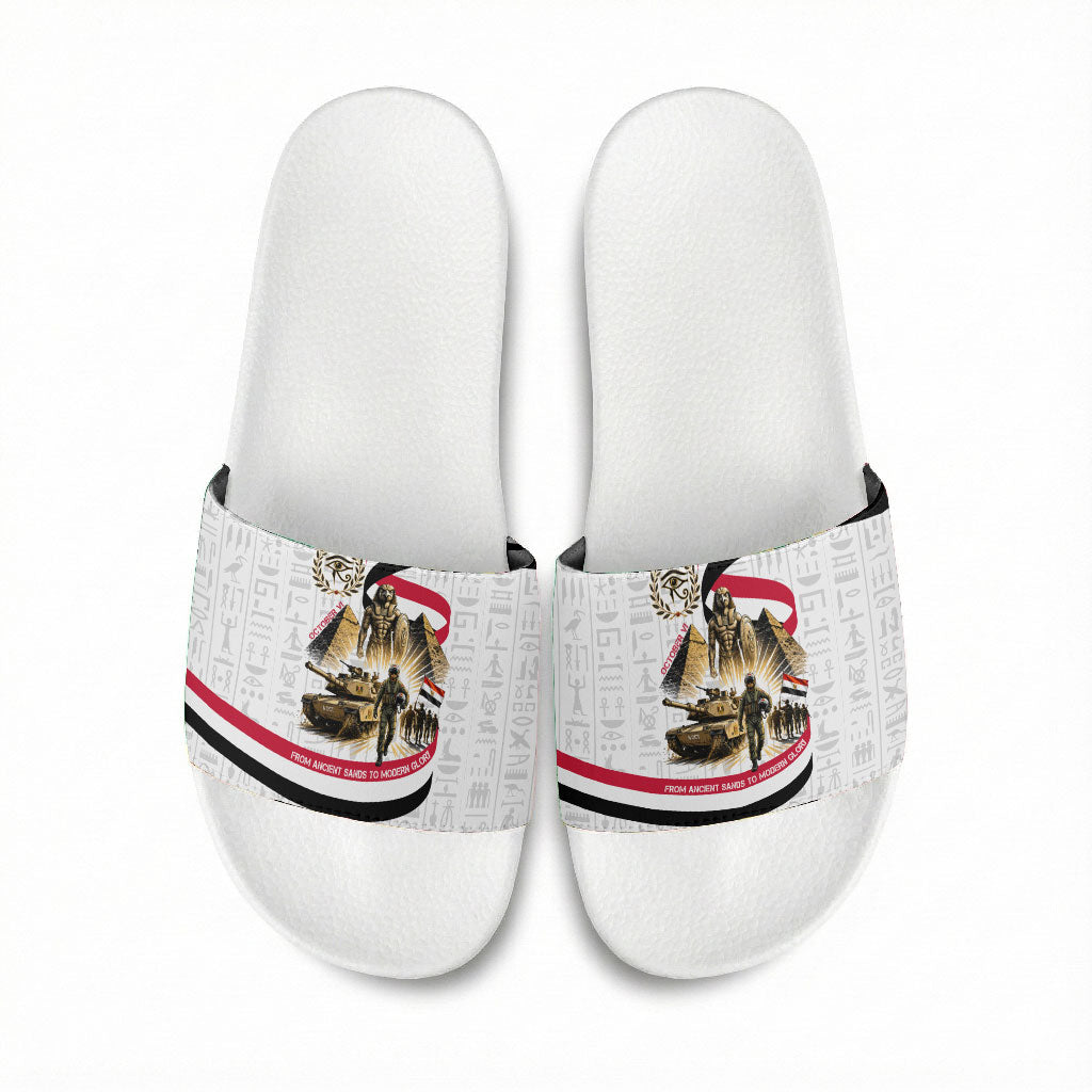 Egyptian Armed Forces Slide Sandals Military Pharaoh Pyramids Egyptian Hieroglyphs