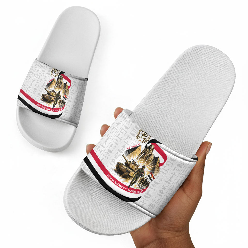 Egyptian Armed Forces Slide Sandals Military Pharaoh Pyramids Egyptian Hieroglyphs
