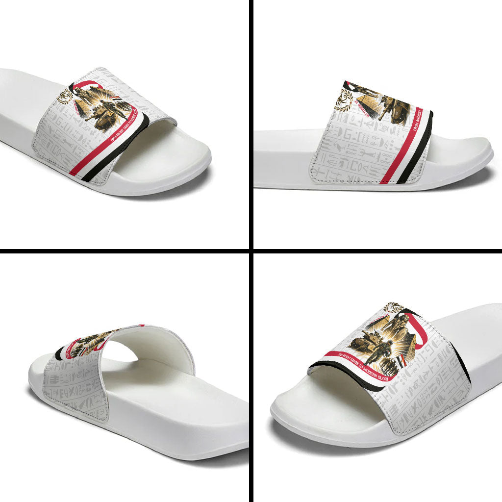 Egyptian Armed Forces Slide Sandals Military Pharaoh Pyramids Egyptian Hieroglyphs