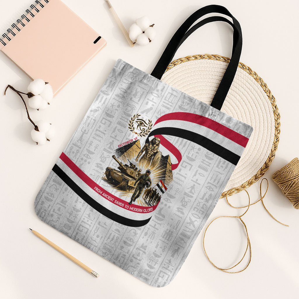 Egyptian Armed Forces Tote Bag Military Pharaoh Pyramids Egyptian Hieroglyphs