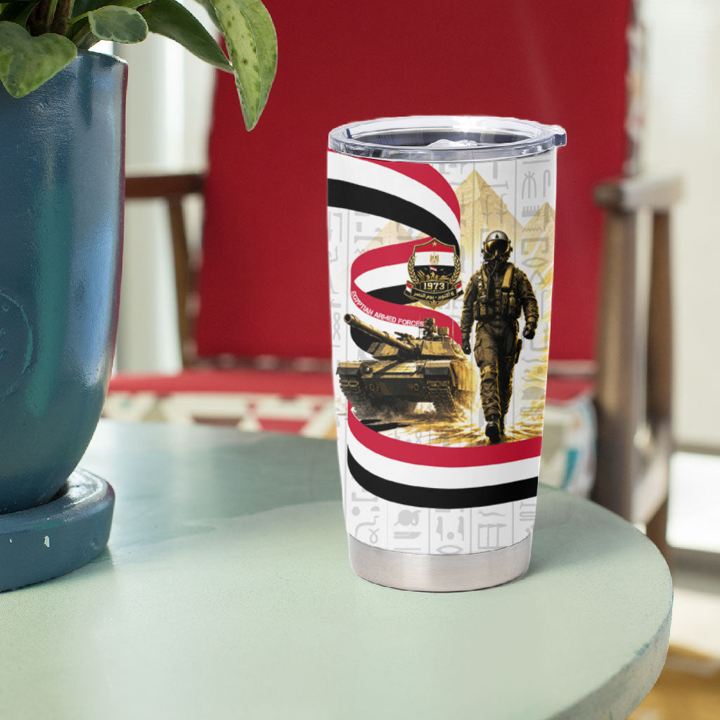 Egyptian Armed Forces Tumbler Cup Military Pharaoh Pyramids Egyptian Hieroglyphs