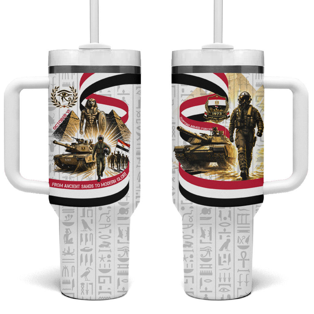 Egyptian Armed Forces Tumbler With Handle Military Pharaoh Pyramids Egyptian Hieroglyphs