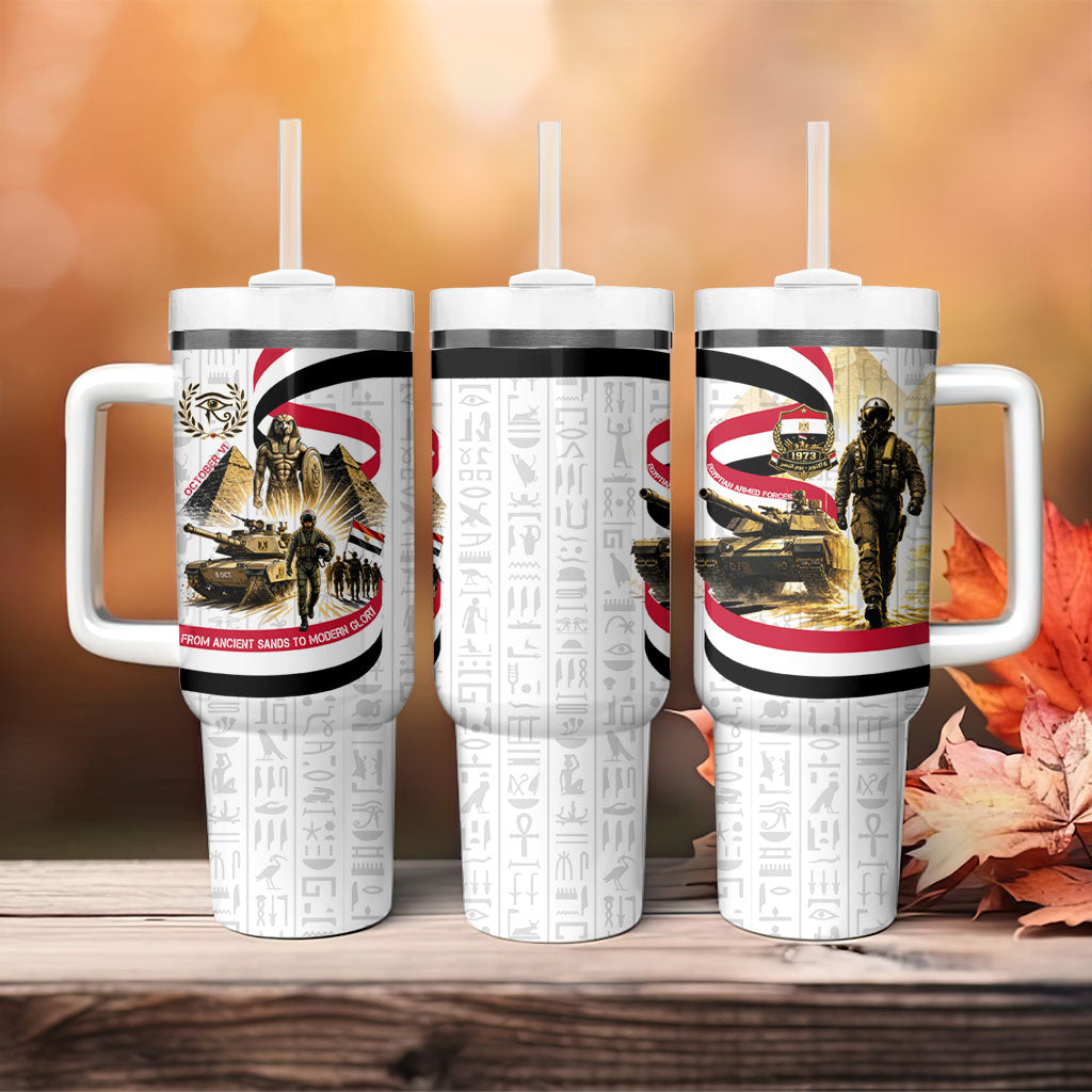 Egyptian Armed Forces Tumbler With Handle Military Pharaoh Pyramids Egyptian Hieroglyphs