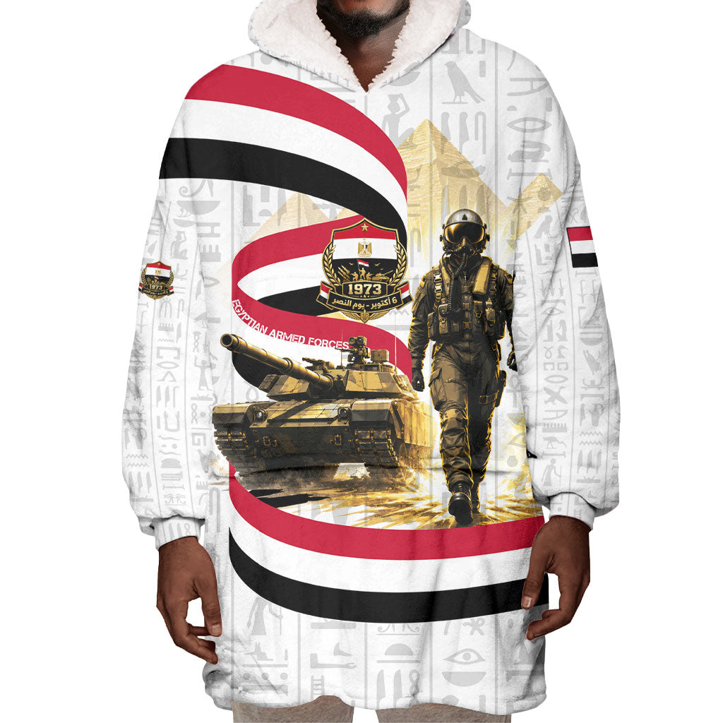 Egyptian Armed Forces Wearable Blanket Hoodie Military Pharaoh Pyramids Egyptian Hieroglyphs