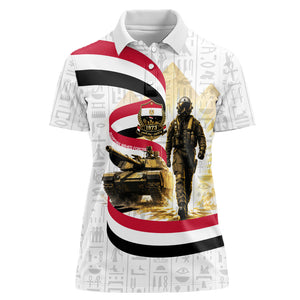 Egyptian Armed Forces Women Polo Shirt Military Pharaoh Pyramids Egyptian Hieroglyphs