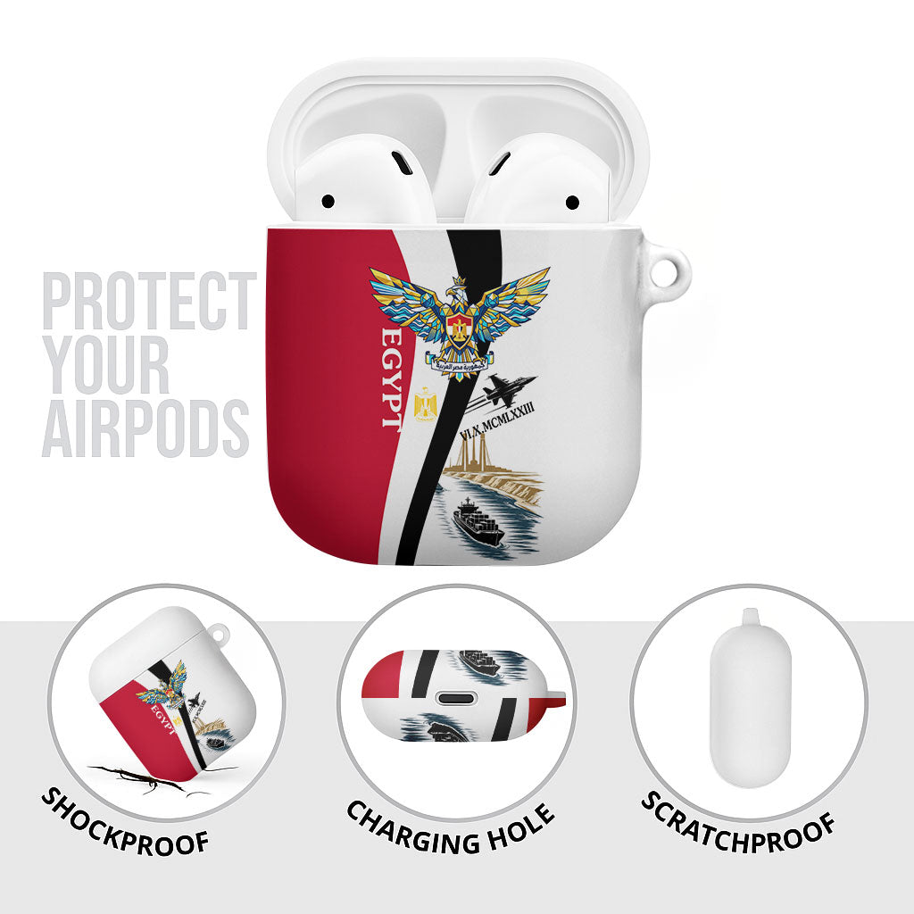 Egyptian Armed Forces AirPods Case Military Flag Jet Fighter - Suez Canal - Eagle Of Saladin