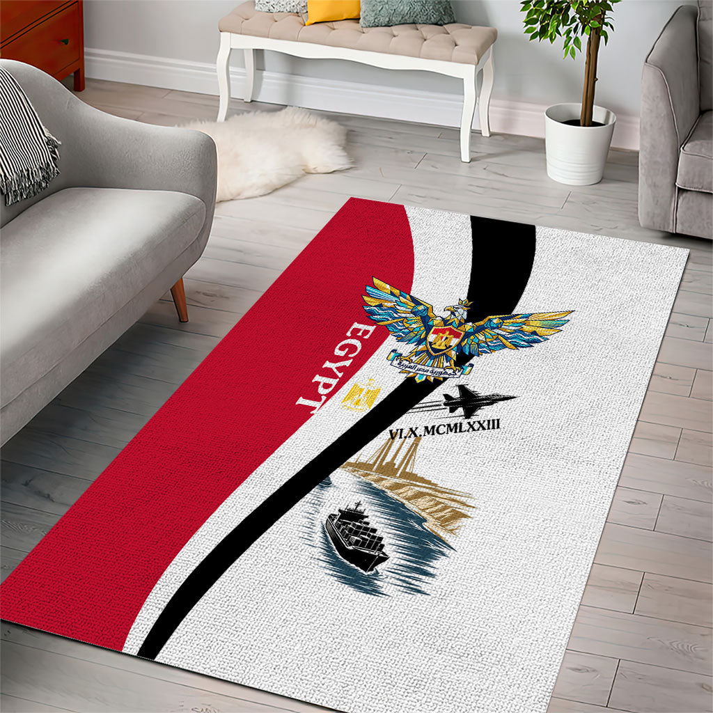 Egyptian Armed Forces Area Rug Military Flag Jet Fighter - Suez Canal - Eagle Of Saladin