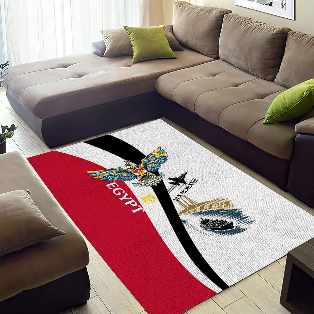 Egyptian Armed Forces Area Rug Military Flag Jet Fighter - Suez Canal - Eagle Of Saladin