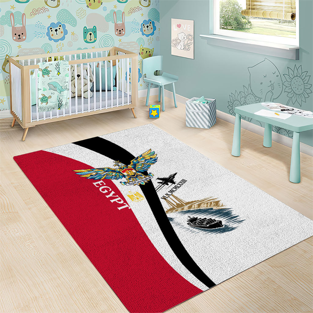 Egyptian Armed Forces Area Rug Military Flag Jet Fighter - Suez Canal - Eagle Of Saladin