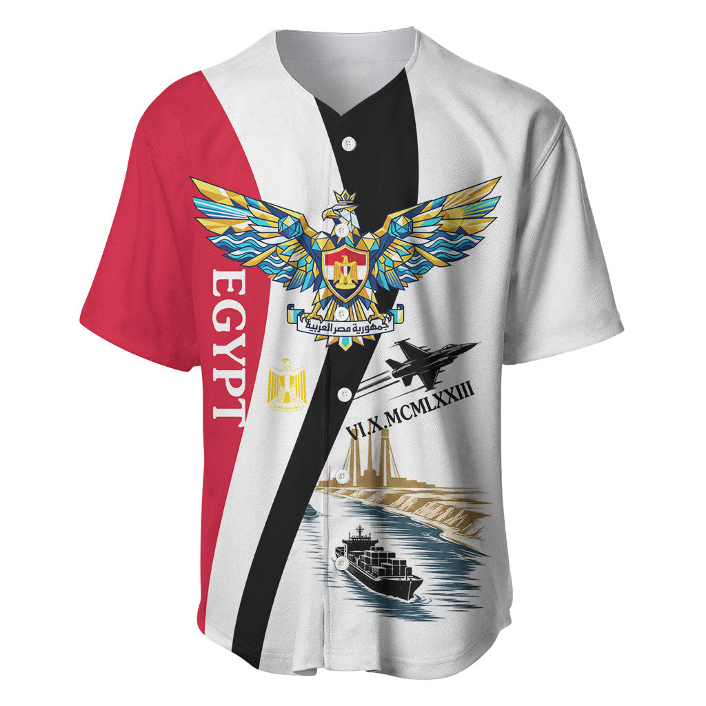Egyptian Armed Forces Baseball Jersey Military Flag Jet Fighter - Suez Canal - Eagle Of Saladin