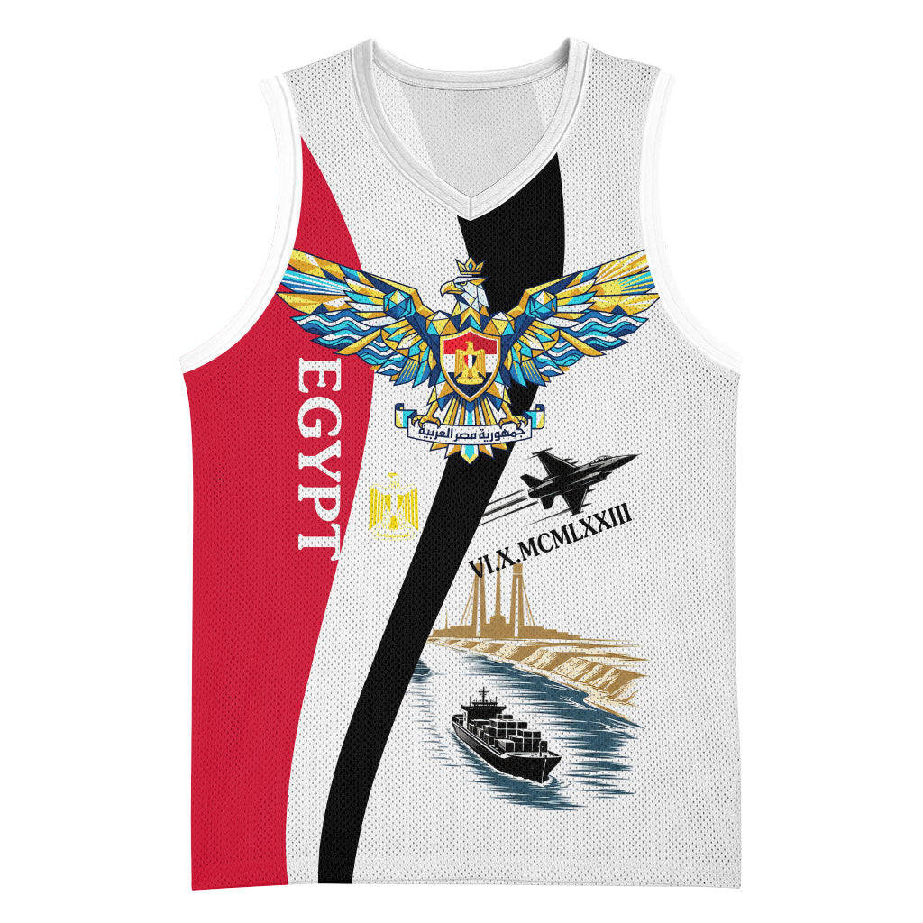 Egyptian Armed Forces Basketball Jersey Military Flag Jet Fighter - Suez Canal - Eagle Of Saladin