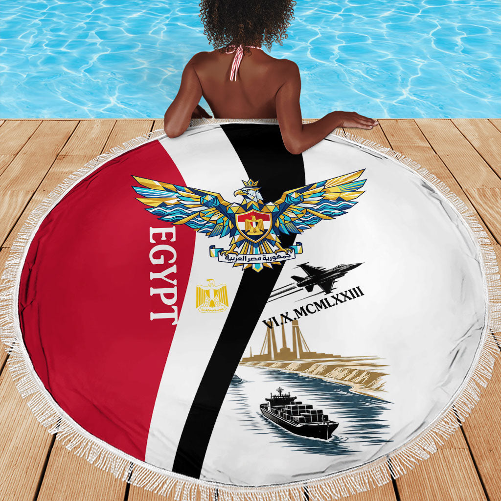 Egyptian Armed Forces Beach Blanket Military Flag Jet Fighter - Suez Canal - Eagle Of Saladin