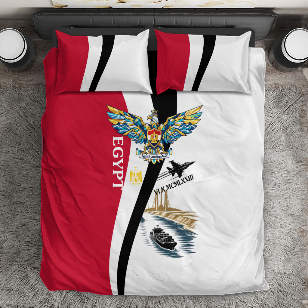Egyptian Armed Forces Bedding Set Military Flag Jet Fighter - Suez Canal - Eagle Of Saladin
