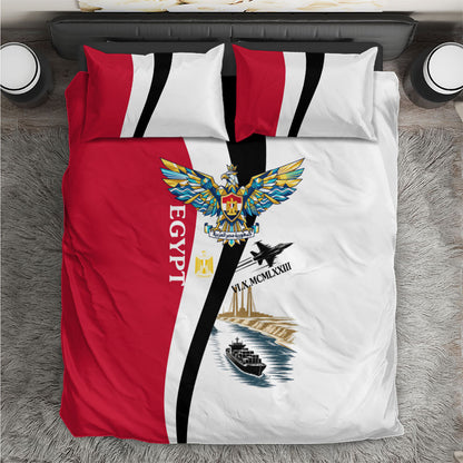 Egyptian Armed Forces Bedding Set Military Flag Jet Fighter - Suez Canal - Eagle Of Saladin