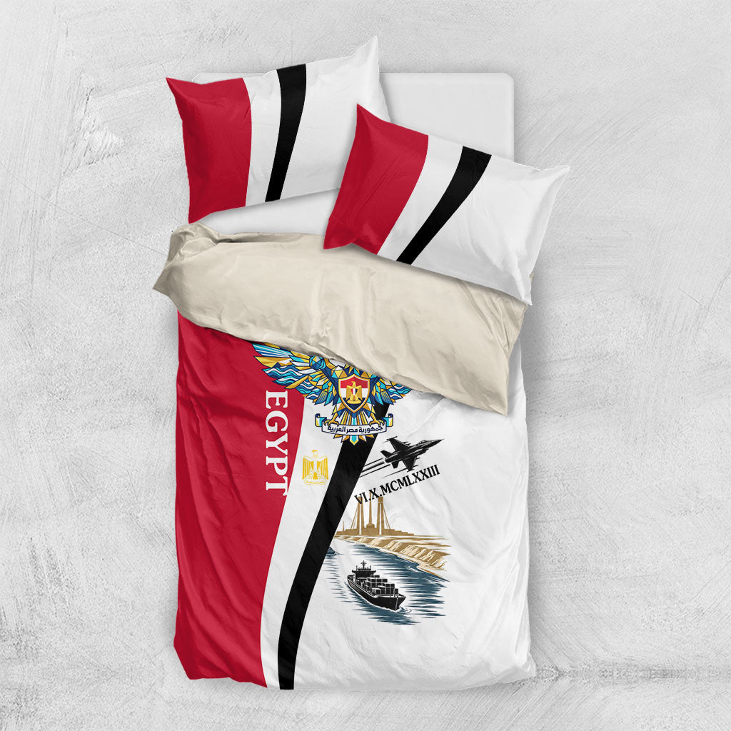 Egyptian Armed Forces Bedding Set Military Flag Jet Fighter - Suez Canal - Eagle Of Saladin