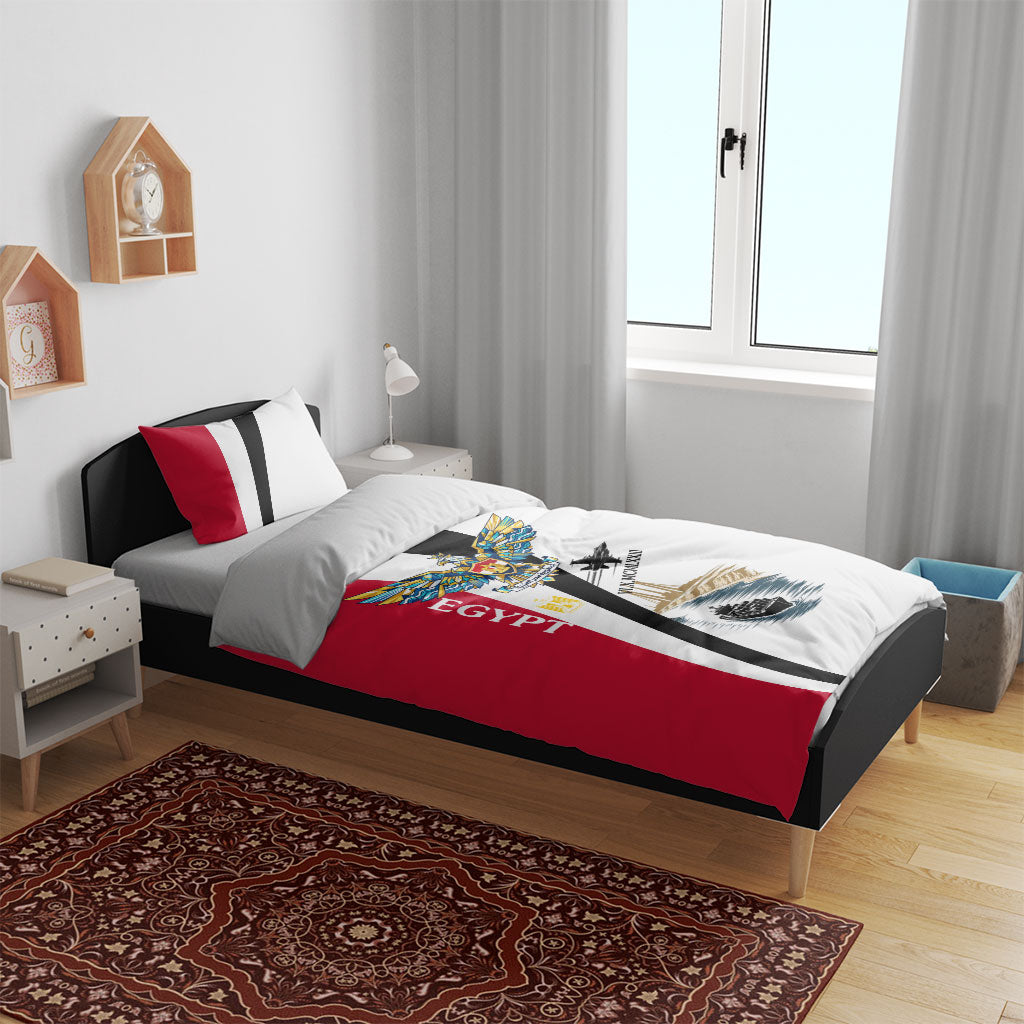 Egyptian Armed Forces Bedding Set Military Flag Jet Fighter - Suez Canal - Eagle Of Saladin