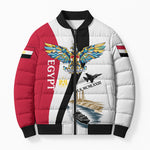 Egyptian Armed Forces Bomber Puffer Jacket Military Flag Jet Fighter - Suez Canal - Eagle Of Saladin