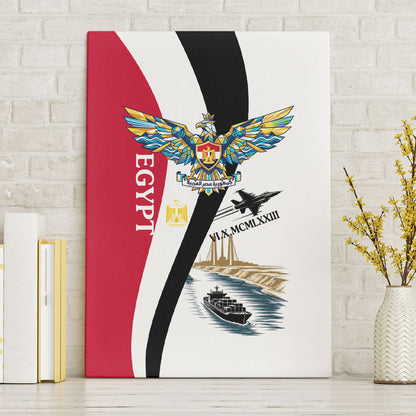 Egyptian Armed Forces Canvas Wall Art Military Flag Jet Fighter - Suez Canal - Eagle Of Saladin