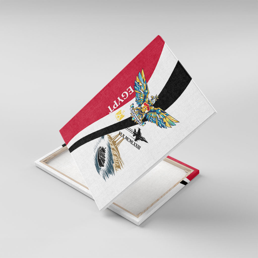 Egyptian Armed Forces Canvas Wall Art Military Flag Jet Fighter - Suez Canal - Eagle Of Saladin
