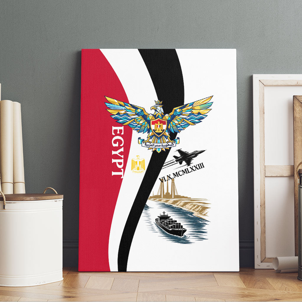 Egyptian Armed Forces Canvas Wall Art Military Flag Jet Fighter - Suez Canal - Eagle Of Saladin