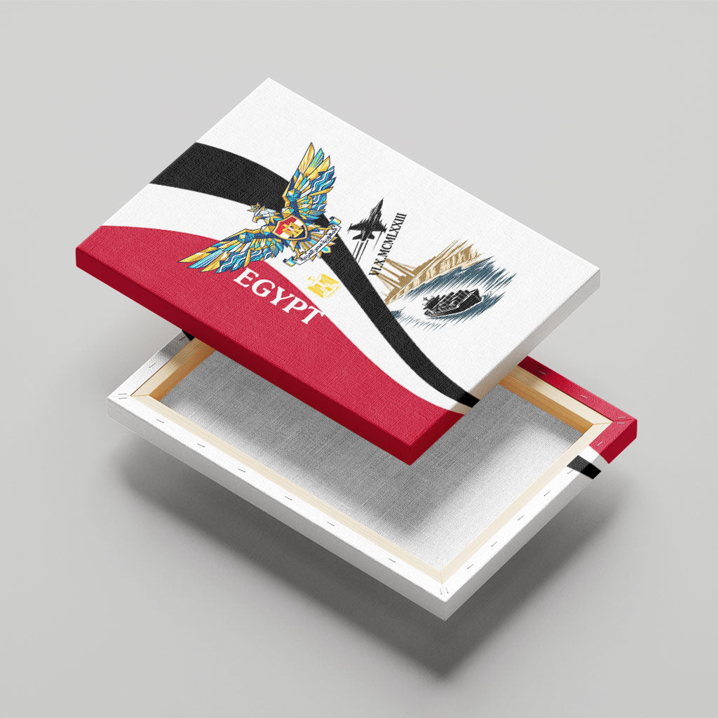 Egyptian Armed Forces Canvas Wall Art Military Flag Jet Fighter - Suez Canal - Eagle Of Saladin