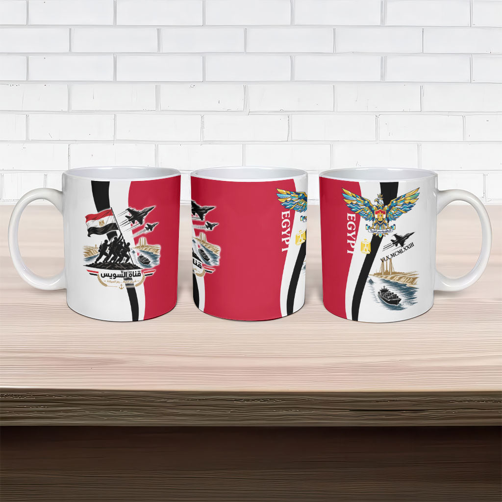 Egyptian Armed Forces Ceramic Mug Military Flag Jet Fighter - Suez Canal - Eagle Of Saladin