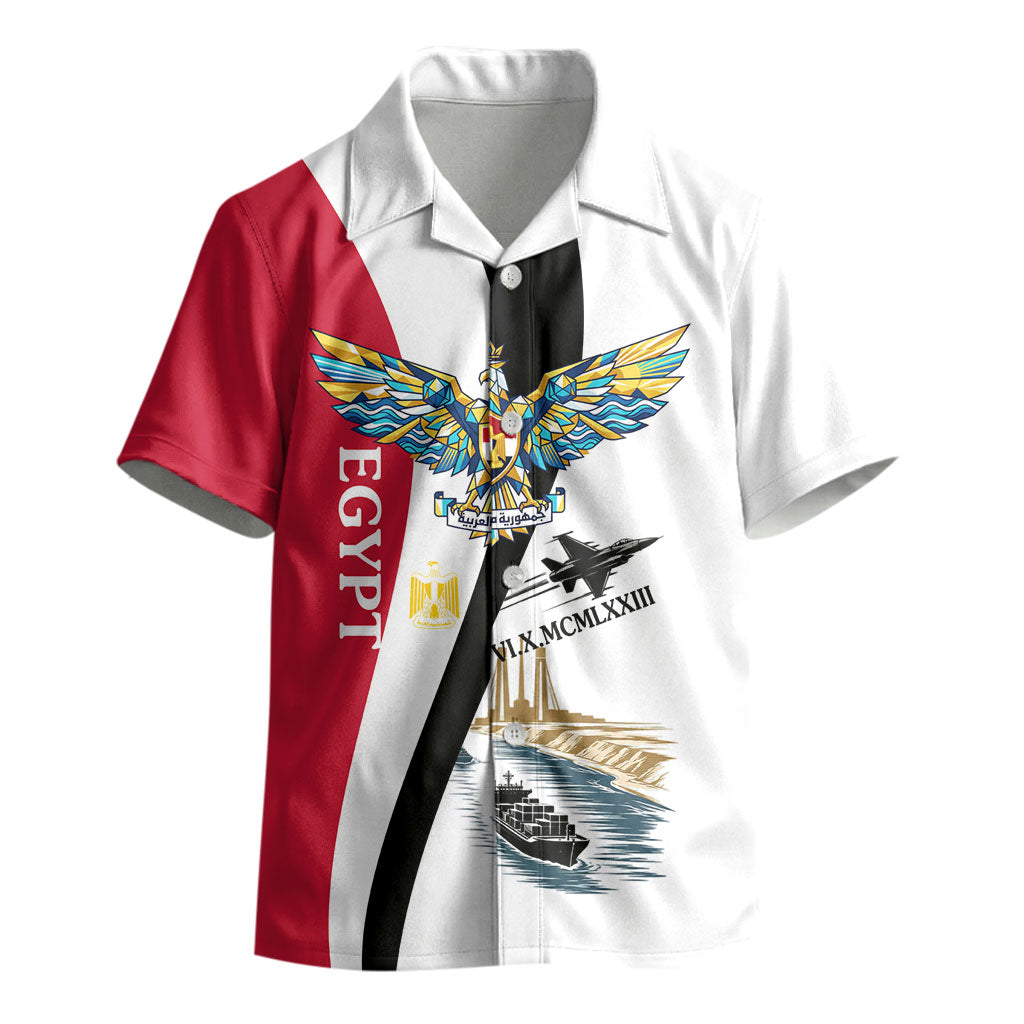 Egyptian Armed Forces Kid Hawaiian Shirt Military Flag Jet Fighter - Suez Canal - Eagle Of Saladin