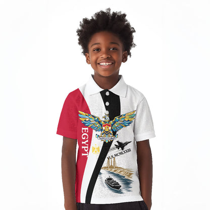 Egyptian Armed Forces Kid Polo Shirt Military Flag Jet Fighter - Suez Canal - Eagle Of Saladin