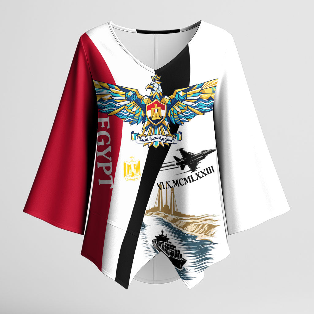 Egyptian Armed Forces Kimono Sleeve Blouse Military Flag Jet Fighter - Suez Canal - Eagle Of Saladin
