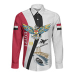 Egyptian Armed Forces Long Sleeve Button Shirt Military Flag Jet Fighter - Suez Canal - Eagle Of Saladin