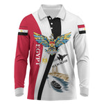 Egyptian Armed Forces Long Sleeve Polo Shirt Military Flag Jet Fighter - Suez Canal - Eagle Of Saladin
