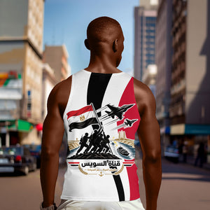 Egyptian Armed Forces Men Tank Top Military Flag Jet Fighter - Suez Canal - Eagle Of Saladin