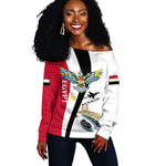 Egyptian Armed Forces Off Shoulder Sweater Military Flag Jet Fighter - Suez Canal - Eagle Of Saladin
