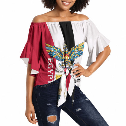 Egyptian Armed Forces Off Shoulder Wrap Waist Top Military Flag Jet Fighter - Suez Canal - Eagle Of Saladin