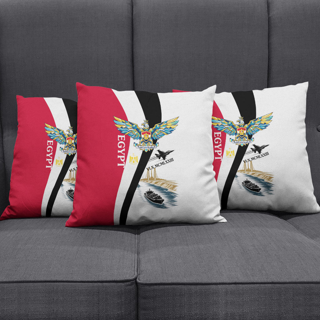 Egyptian Armed Forces Pillow Cover Military Flag Jet Fighter - Suez Canal - Eagle Of Saladin