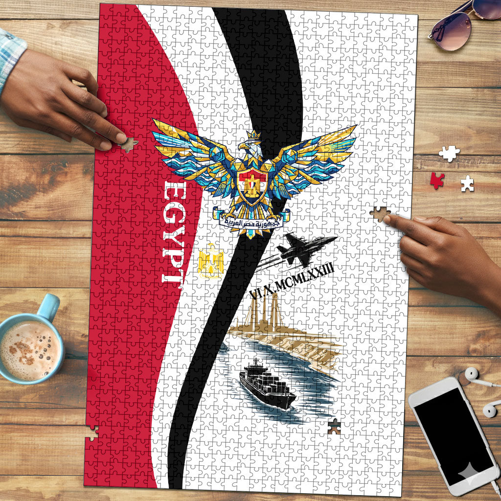 Egyptian Armed Forces Puzzle Military Flag Jet Fighter - Suez Canal - Eagle Of Saladin