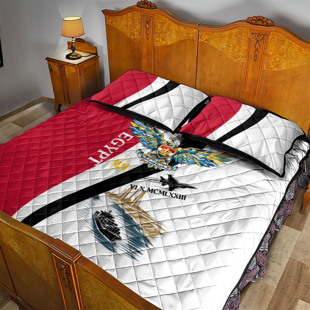 Egyptian Armed Forces Quilt Bed Set Military Flag Jet Fighter - Suez Canal - Eagle Of Saladin