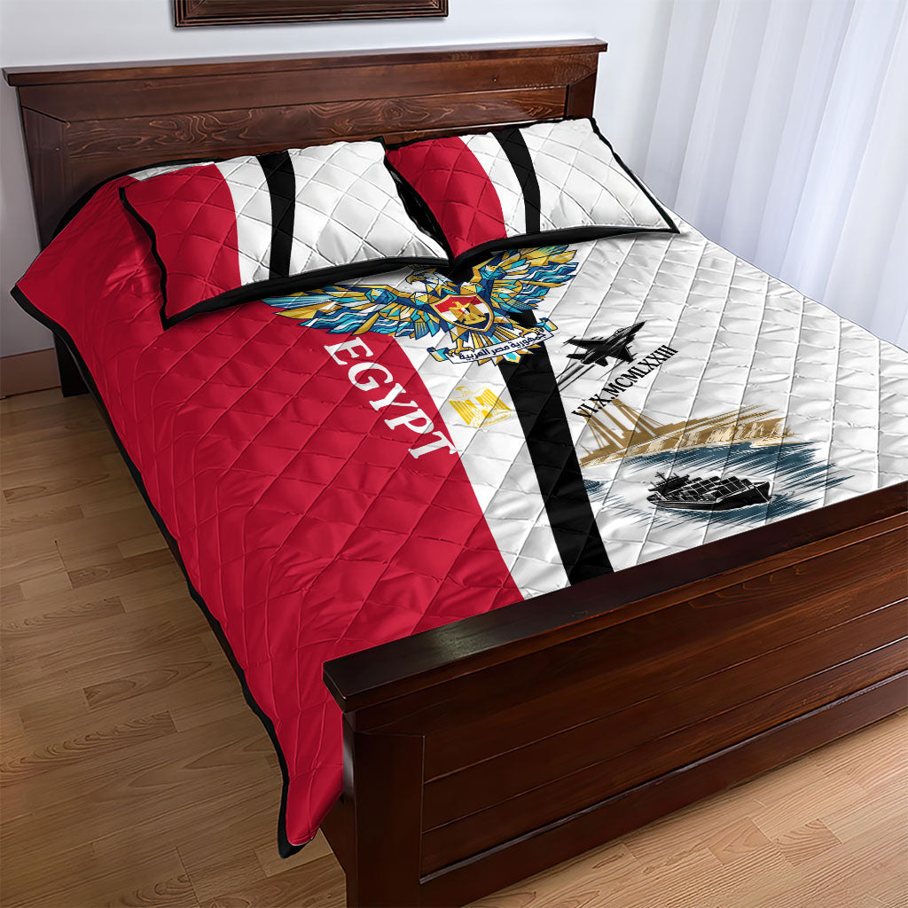 Egyptian Armed Forces Quilt Bed Set Military Flag Jet Fighter - Suez Canal - Eagle Of Saladin