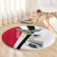 Egyptian Armed Forces Round Carpet Military Flag Jet Fighter - Suez Canal - Eagle Of Saladin