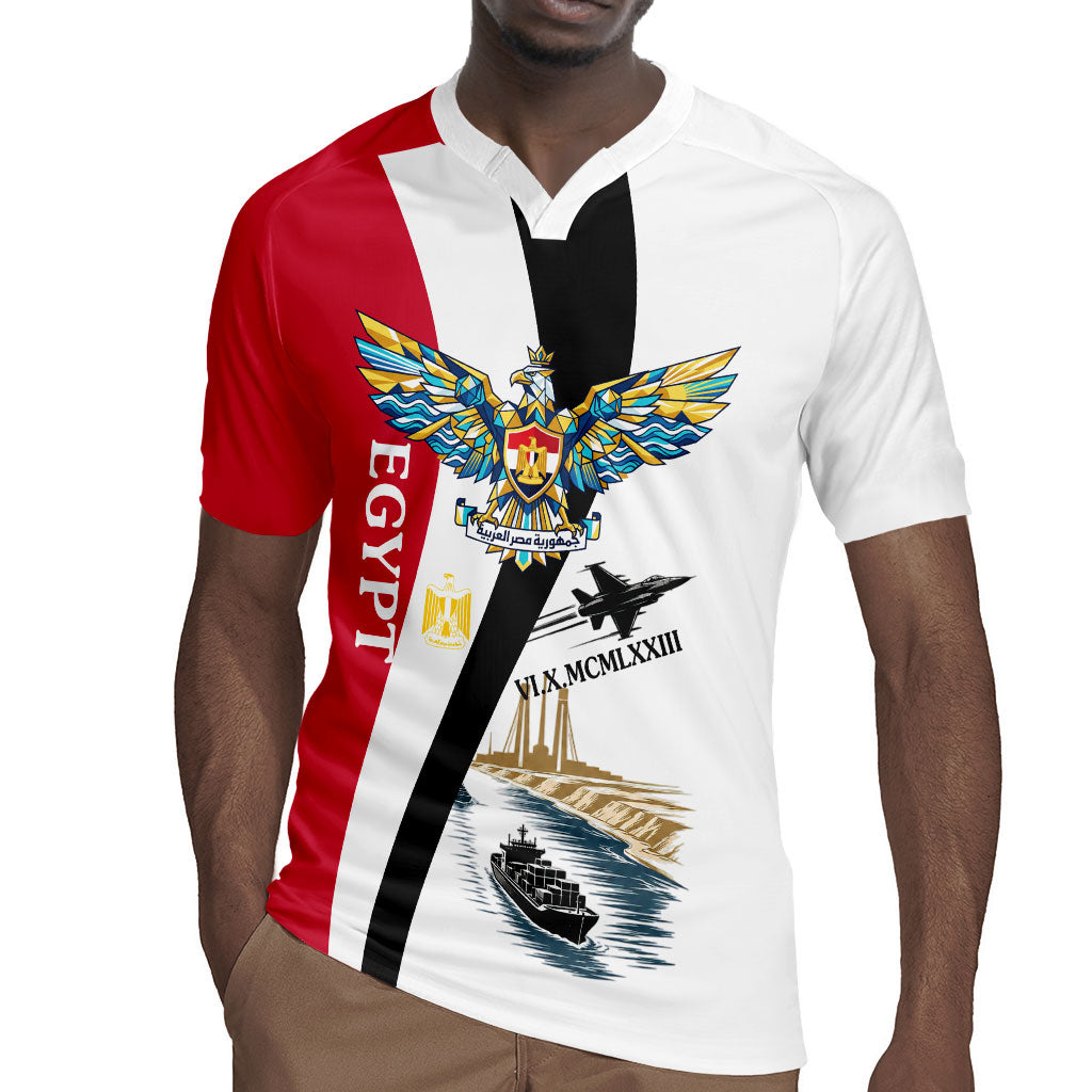 Egyptian Armed Forces Rugby Jersey Military Flag Jet Fighter - Suez Canal - Eagle Of Saladin