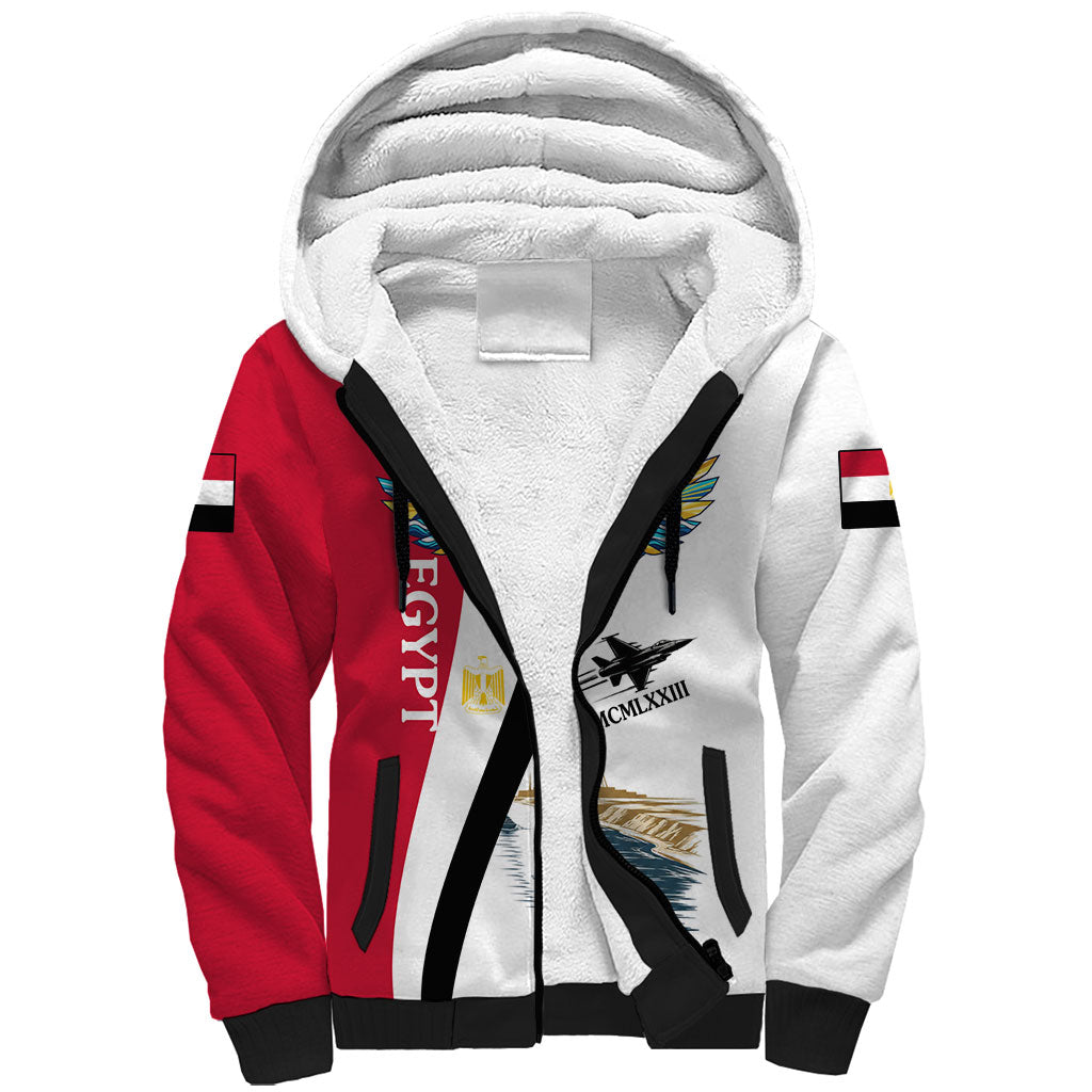 Egyptian Armed Forces Sherpa Hoodie Military Flag Jet Fighter - Suez Canal - Eagle Of Saladin
