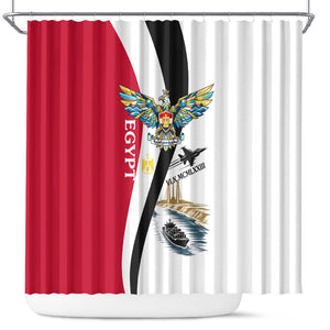 Egyptian Armed Forces Shower Curtain Military Flag Jet Fighter - Suez Canal - Eagle Of Saladin