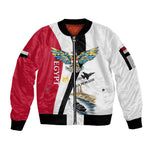 Egyptian Armed Forces Sleeve Zip Bomber Jacket Military Flag Jet Fighter - Suez Canal - Eagle Of Saladin