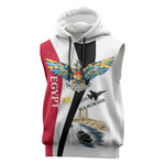 Egyptian Armed Forces Sleeveless Hoodie Military Flag Jet Fighter - Suez Canal - Eagle Of Saladin