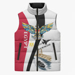 Egyptian Armed Forces Sleeveless Puffer Jacket Military Flag Jet Fighter - Suez Canal - Eagle Of Saladin